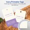 2" x 3-1/2" Rectangle Rounded Corners, Matte Ivory Printable Tags